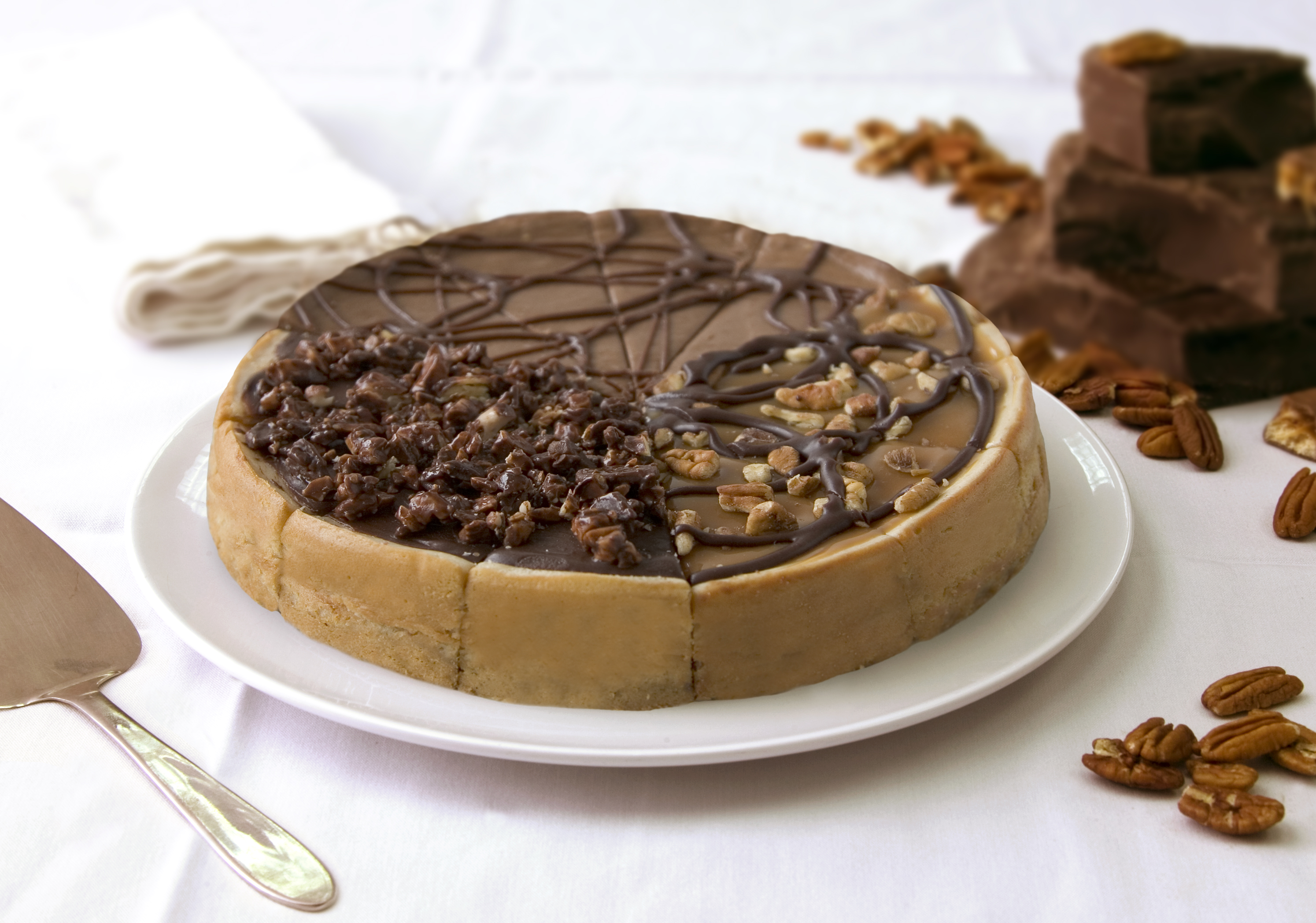 Candy Sampler Cheesecake 7" (3 slices each of 4 flavors: Salted Caramel/Chocolate Truffle/Turtle/Chocolate Candy Caramel Cup)